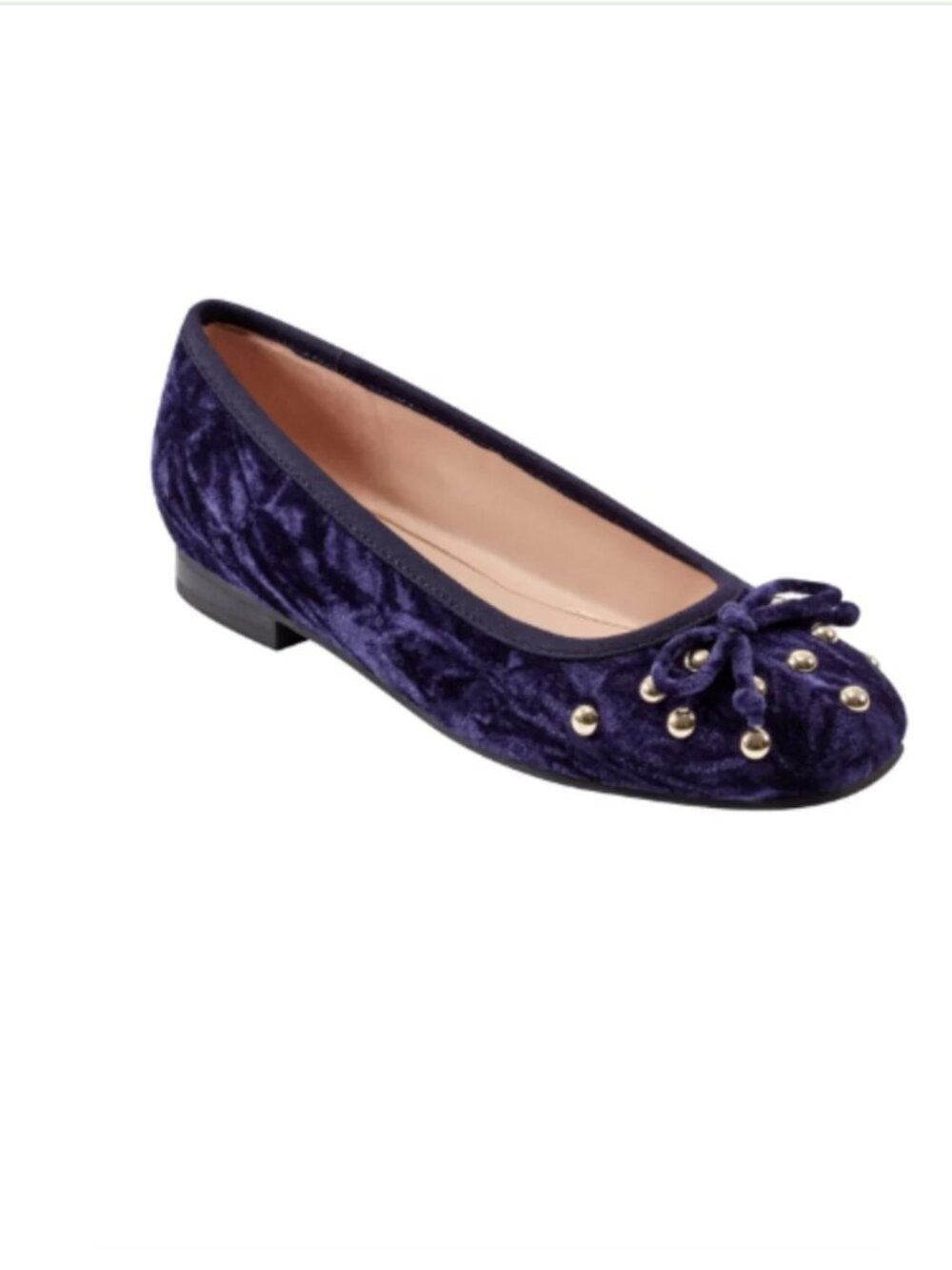 NEW MARC FISHER Women's Tempts Slip-on Dress Ballet Flats In Dark Blue Velvet